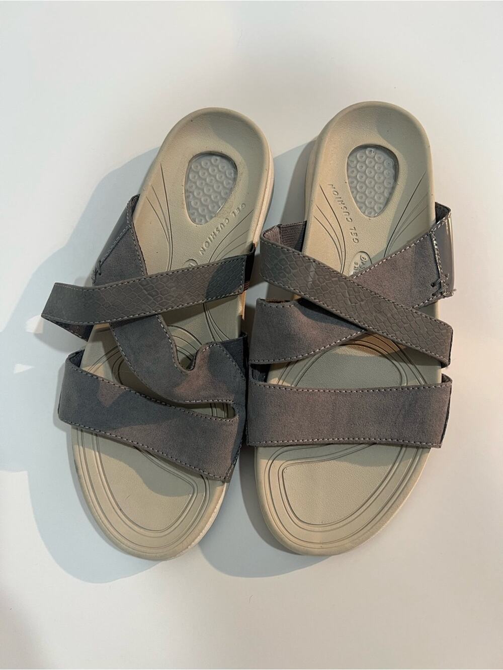 Dr. Scholl's Women's Gray Strappy Daytona  Slide Sandals Size 8.5